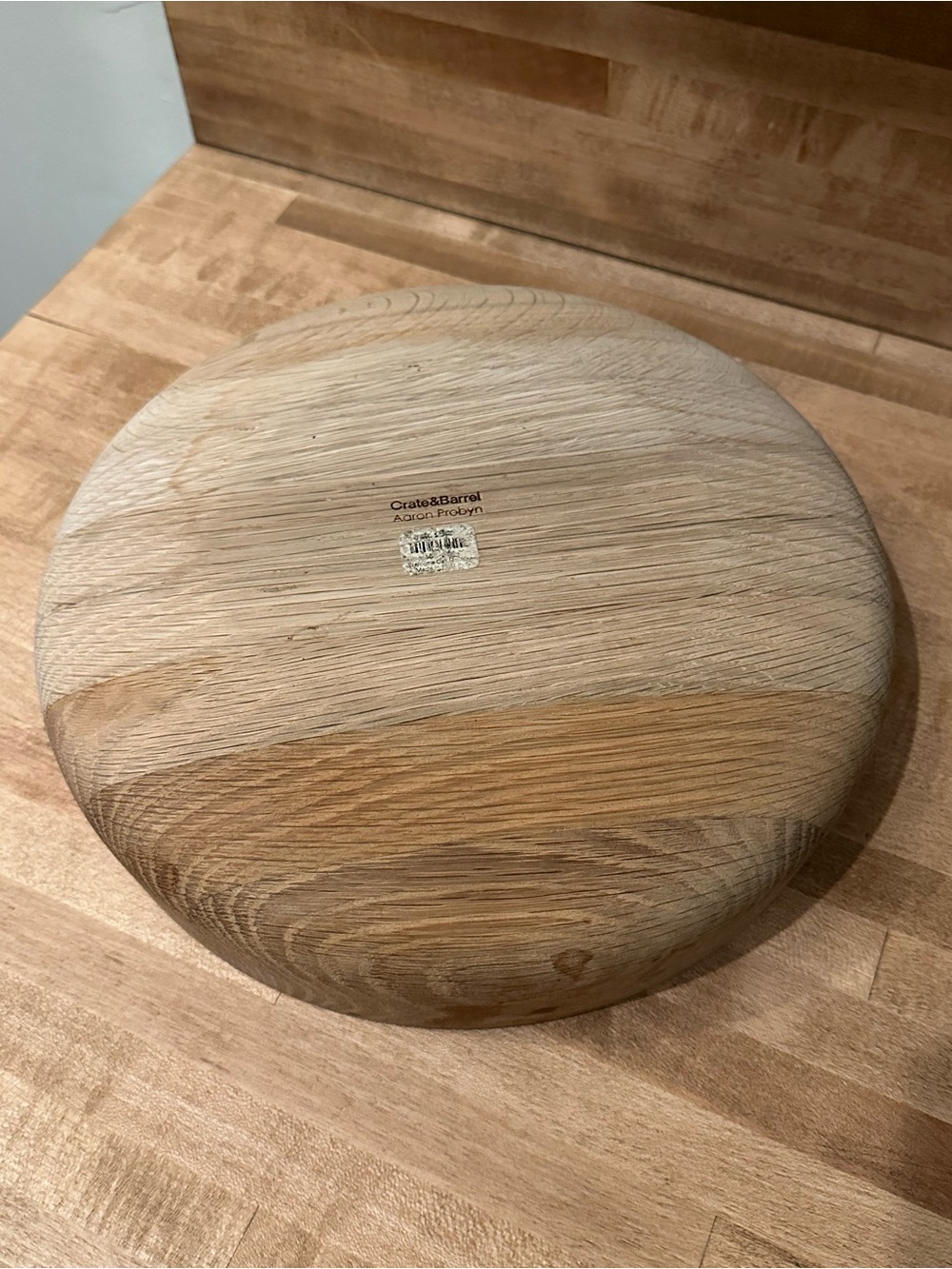 Crate & Barrel Aaron Probyn Rustic Wooden Bowl - Picture 2 of 6